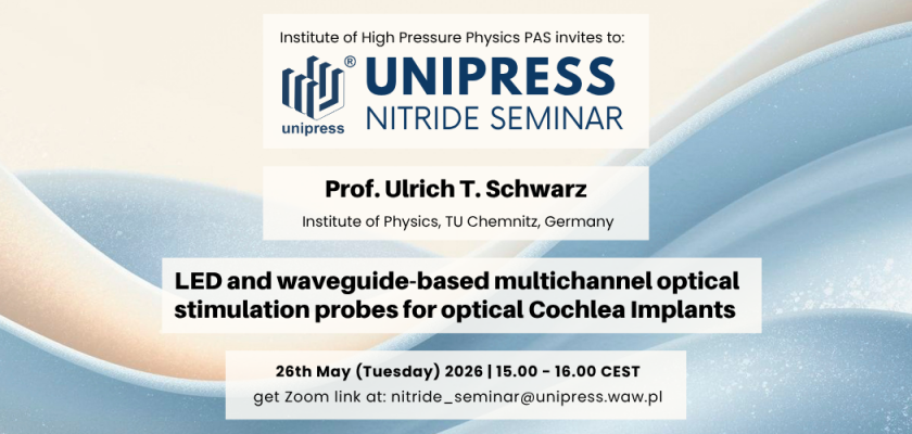 Seminarium Azotkowe - 26 maja 2026 - Prof. Ulrich T. Schwarz