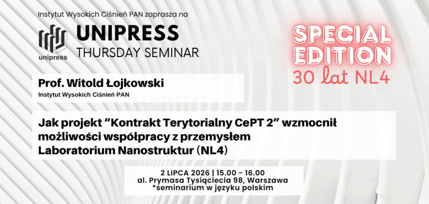 Seminarium Instytutowe - 2 lipca 2026 - prof. Witold Łojkowski